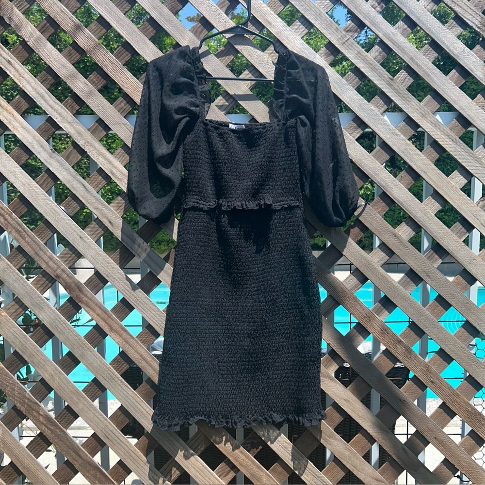 Europa The Label Women’s Dress Size L –Ruffled, sheer sleeves